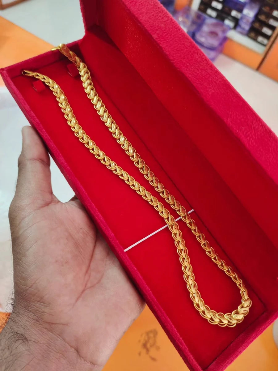 Premium 24k Lotus gold plated chain