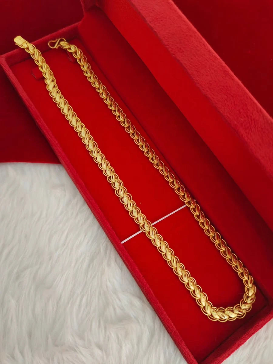 Premium 24k Lotus gold plated chain