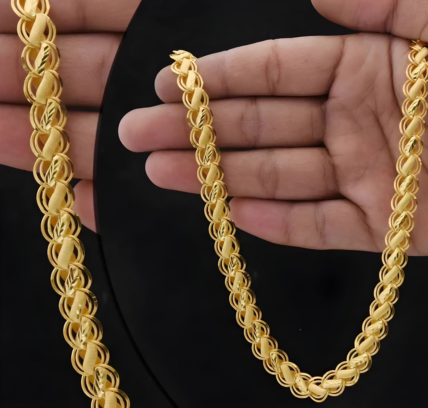 Premium 24k Lotus gold plated chain