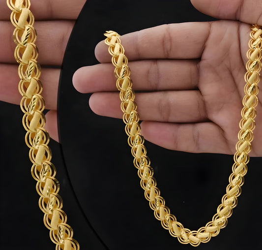 Premium 24k Lotus gold plated chain